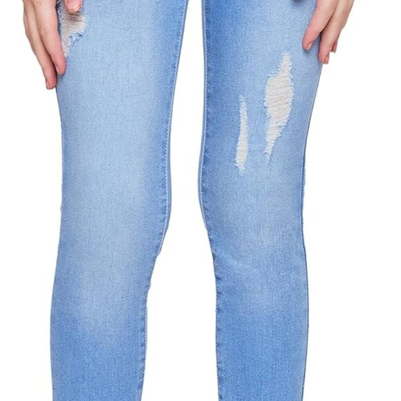 Girls Faux Front Pocket Skinny Jean, Light Blue, Size 8 - Picture 1 of 4